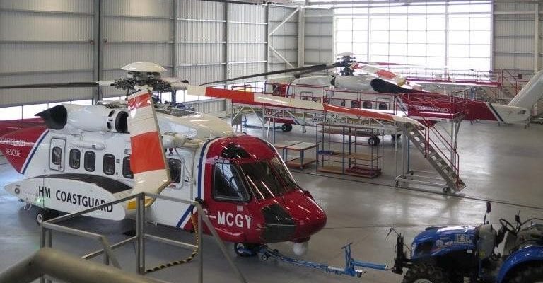 Helicopters at Search and Rescue base in Newquay