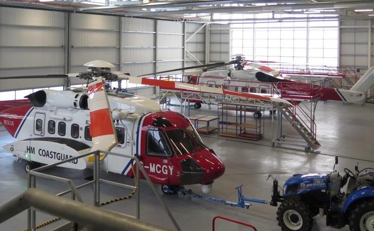 Helicopters at Search and Rescue base in Newquay