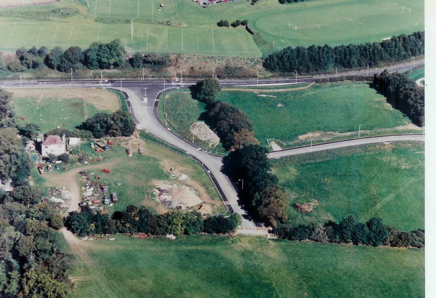 Aerial view of the Derriford site before building began
