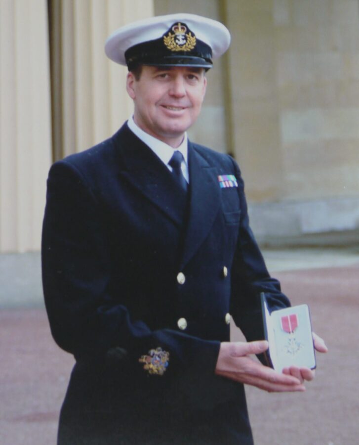 Anthony 'Lawry' Lawrence receiving his MBE at Buckingham Palace