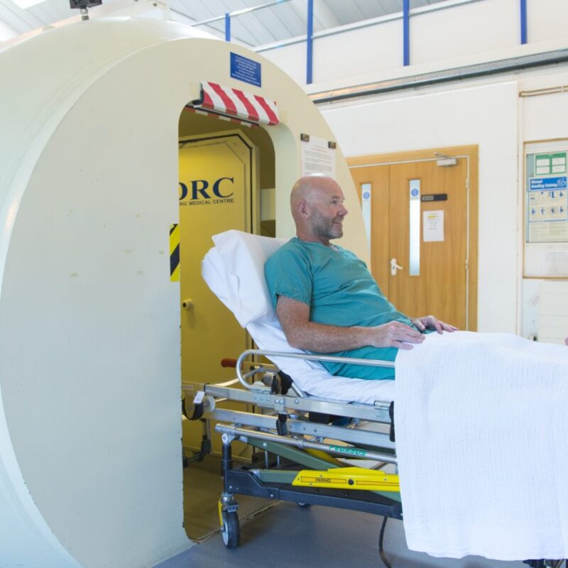 Going in for hyperbaric treatment
